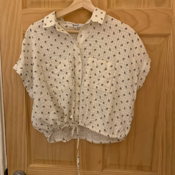 Cropped floral Madewell blouse - Cream - Picture 2 of 8